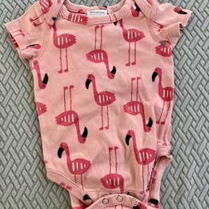 SOLD — Hanna Andersson Pink Flamingo Print Kids One Piece